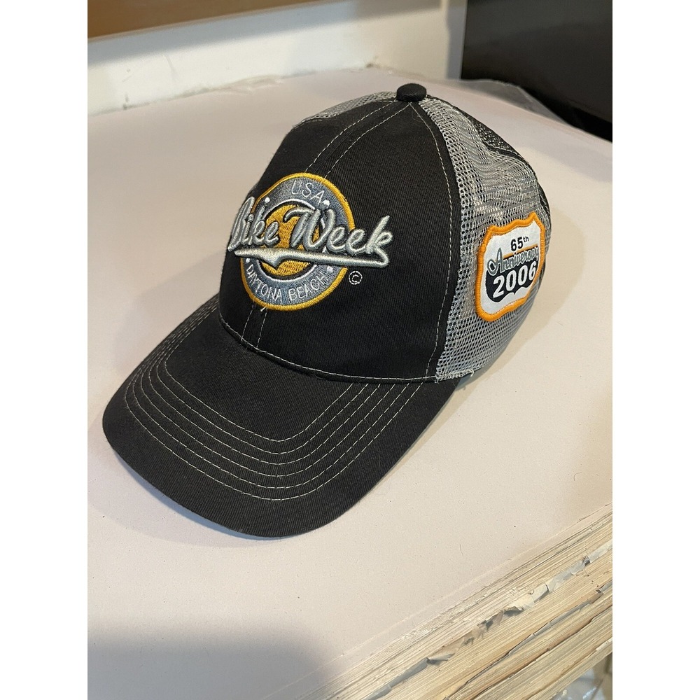 Vintage USA Bike Week Daytona Beach 2006 65th‎ Anniversary Hat Biker Design Mesh